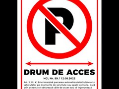 Indicator pentru interzicerea parcari pe drumul de acces